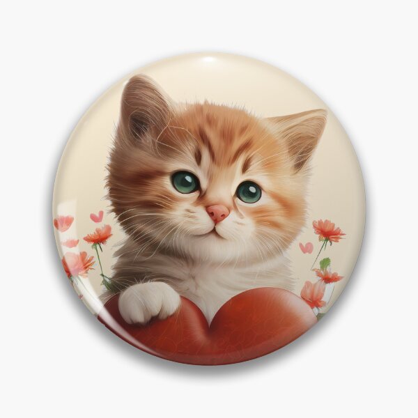 Item preview, Cuteness Overload Ginger Kitten with a love heart and flowers by Orikall designed and sold by HippieWorks.
