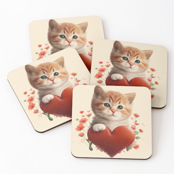 Item preview, Cuteness Overload Ginger Kitten with a love heart and flowers by Orikall designed and sold by HippieWorks.