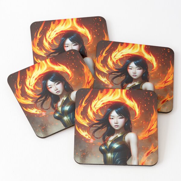 Item preview, Asian fire elementalist fantasy art, digital art, AI generated designed and sold by Midnight-Hour.