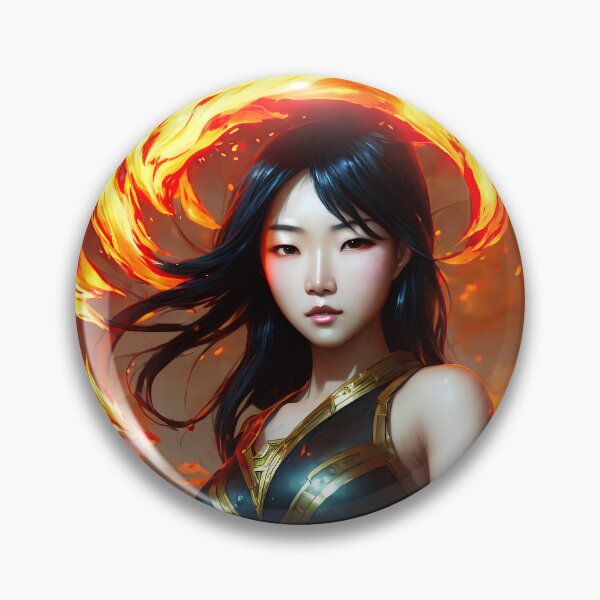 Item preview, Asian fire elementalist fantasy art, digital art, AI generated designed and sold by Midnight-Hour.