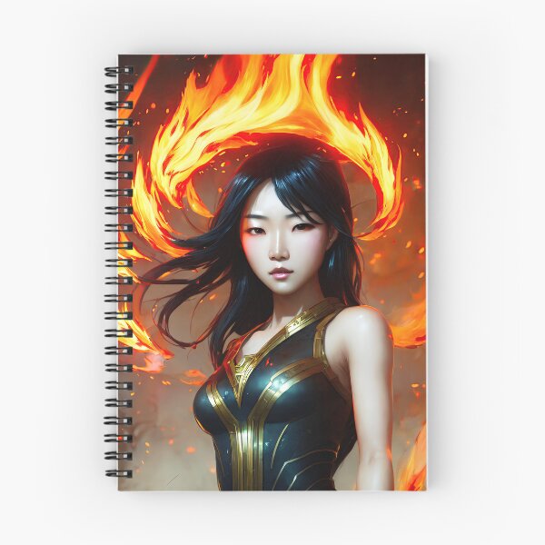 Item preview, Asian fire elementalist fantasy art, digital art, AI generated designed and sold by Midnight-Hour.