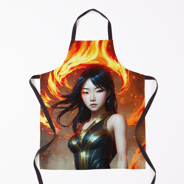 Item preview, Asian fire elementalist fantasy art, digital art, AI generated designed and sold by Midnight-Hour.
