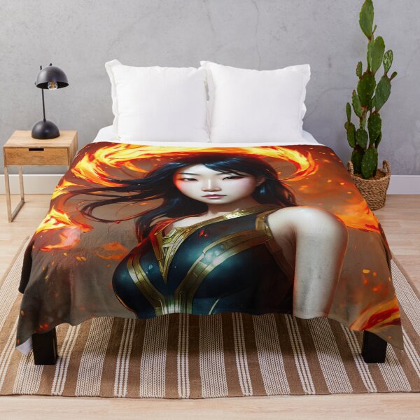 Item preview, Asian fire elementalist fantasy art, digital art, AI generated designed and sold by Midnight-Hour.