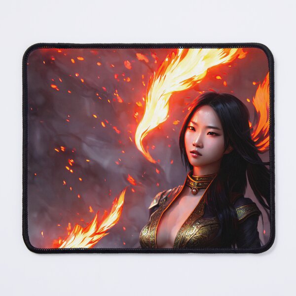 Item preview, Asian fire elementalist fantasy art, digital art, AI generated designed and sold by Midnight-Hour.