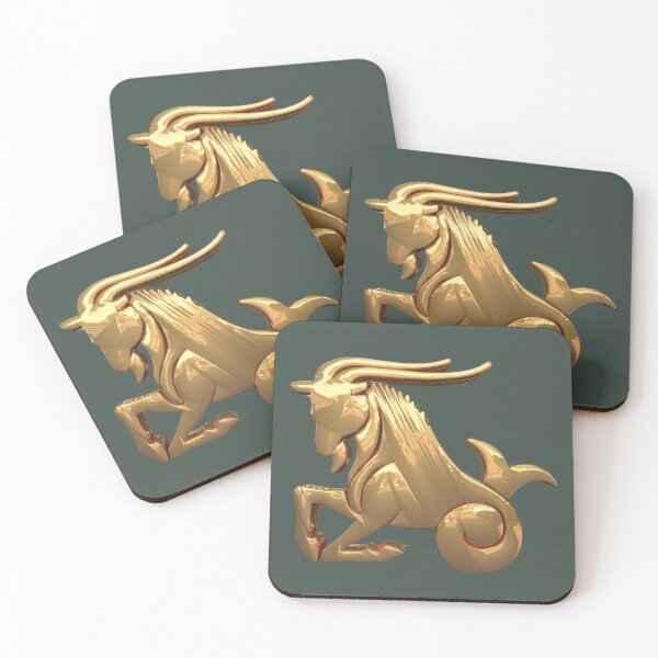 Item preview, Golden zodiac signs- goatfish capeicorn designed and sold by Juliet  Thomas.