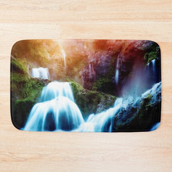 Item preview, sunset over the colorful waterfalls designed and sold by Jaroslav Hubert.