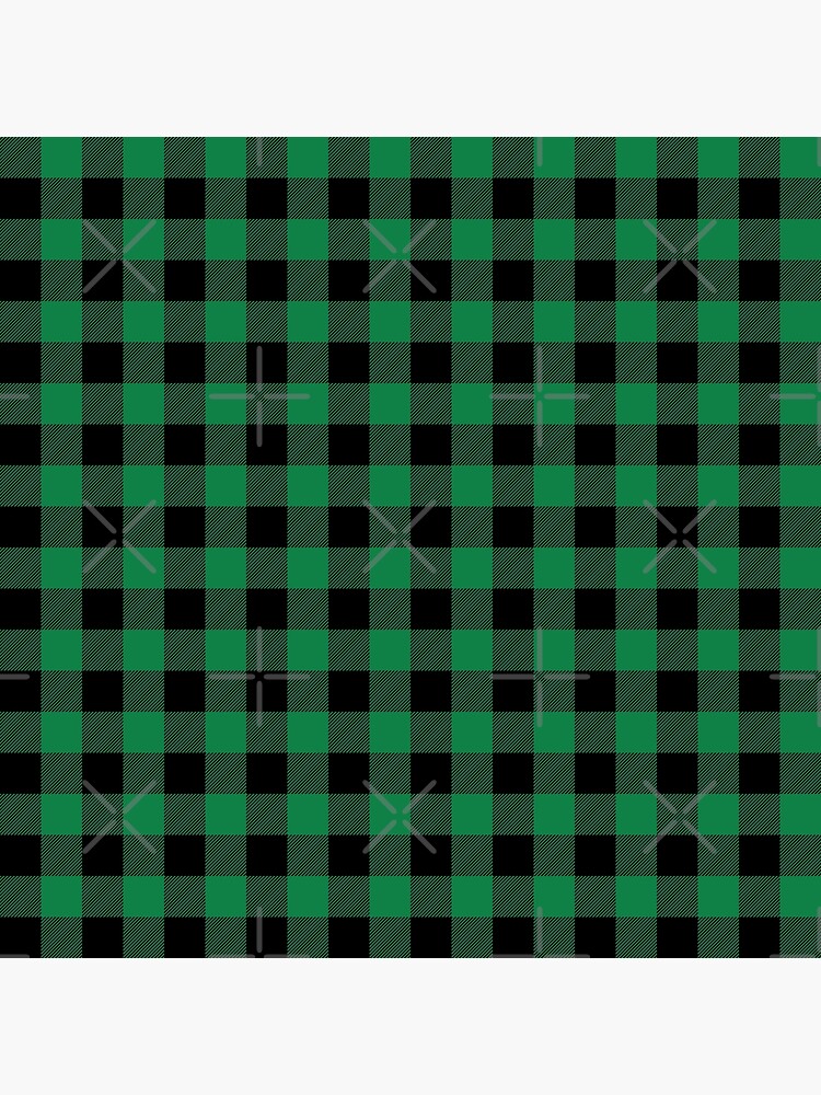 Green and Black Buffalo Plaid Pattern Poster for Sale by