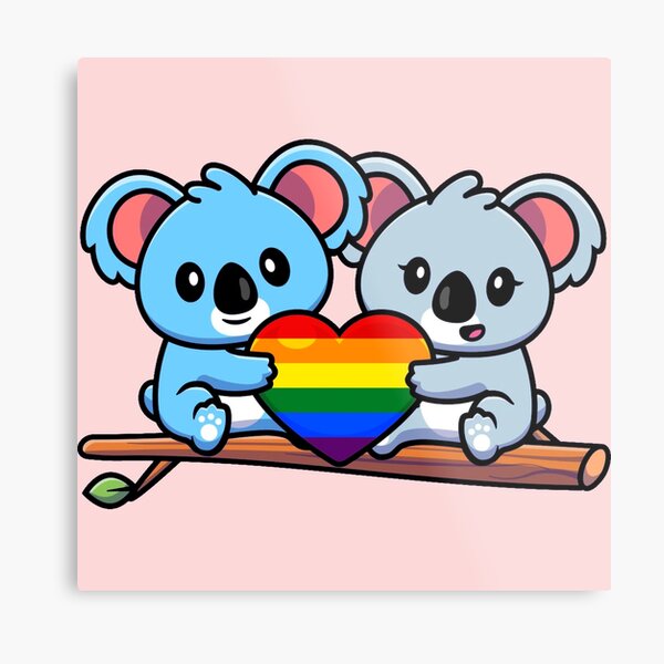 Item preview, Cute Koalas with Rainbow Pride Flag Heart designed and sold by everything4eva.