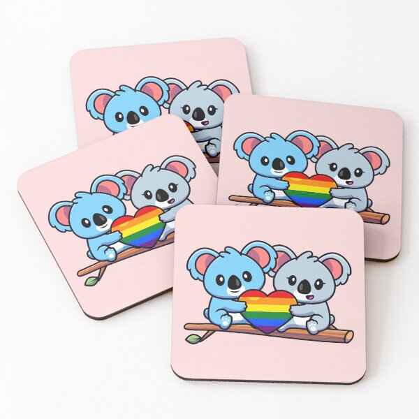 Item preview, Cute Koalas with Rainbow Pride Flag Heart designed and sold by everything4eva.