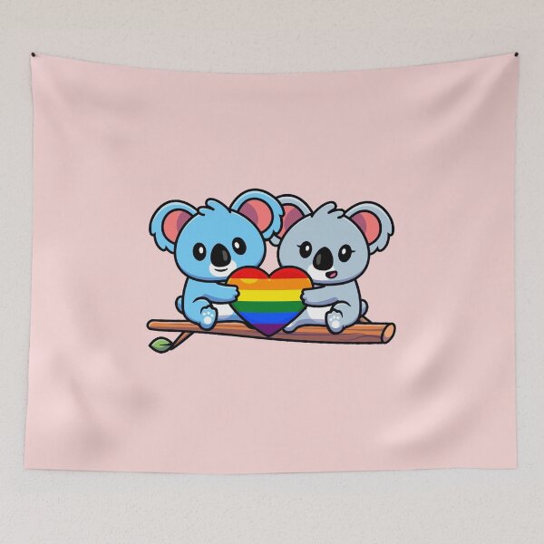 Item preview, Cute Koalas with Rainbow Pride Flag Heart designed and sold by everything4eva.