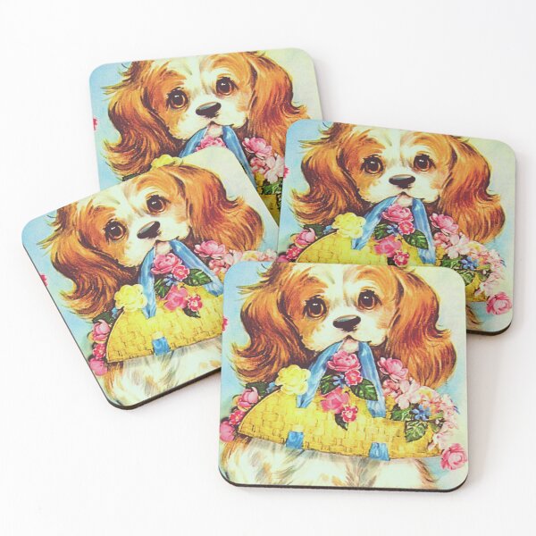 Item preview, Vintage Retro Kawaii Kitsch Puppy Dog Valentine's Day Spring Easter designed and sold by knickeryknackry.