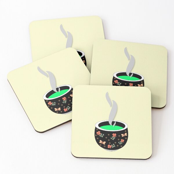 Item preview, Hot Matcha in floral cup designed and sold by Lush Brush & Line.