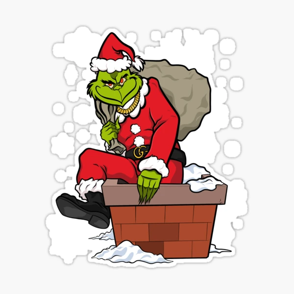 Grinch Xmas Sticker for Sale by PinkRhino24