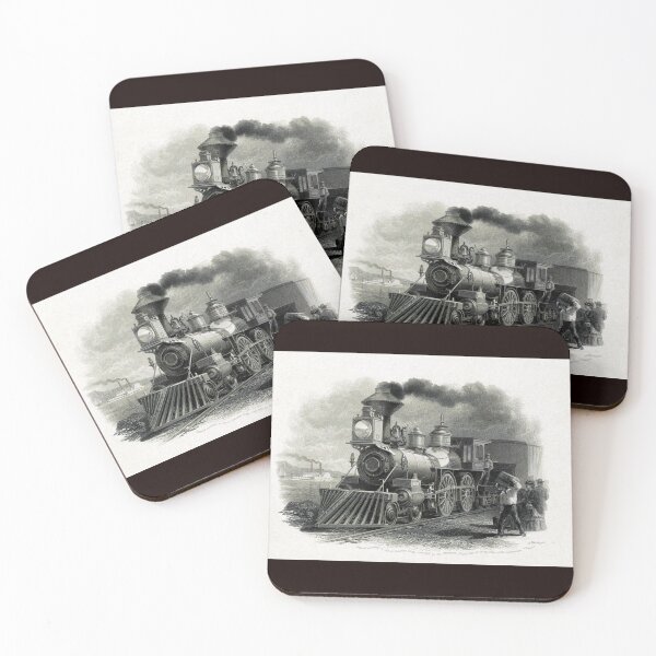 Item preview, Early railroad black and white- early train engines  designed and sold by Juliet  Thomas.