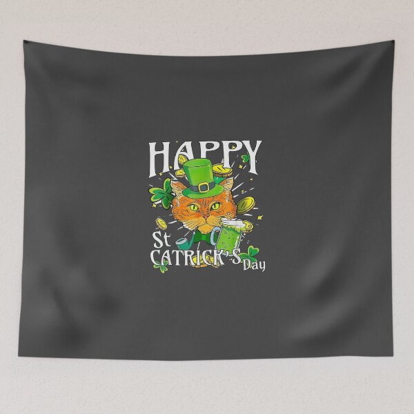 Item preview, Cat Shamrock Leprechaun  Happy St Patricks Day  designed and sold by spiersturtonk.