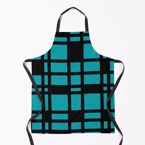 Item preview, Abstract Check Pattern Black and Cyan Blue designed and sold by tonymagnerart.