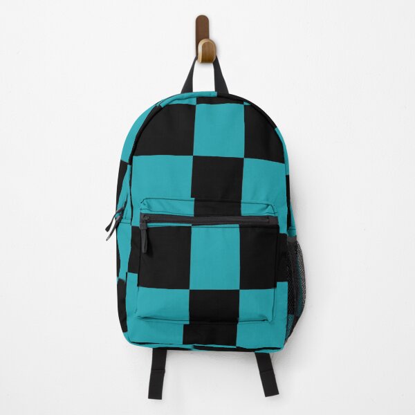 Item preview, Abstract Checkerboard Pattern Black and Cyan Blue designed and sold by tonymagnerart.