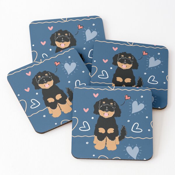 Item preview, LOVE Black Tan Phantom Goldendoodle Dog designed and sold by Lulupainting.