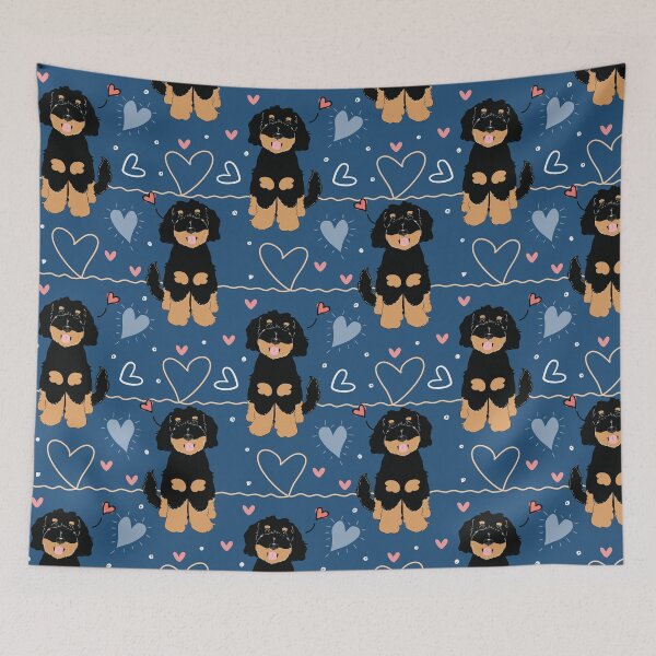 Item preview, LOVE Black Tan Phantom Goldendoodle Dog designed and sold by Lulupainting.