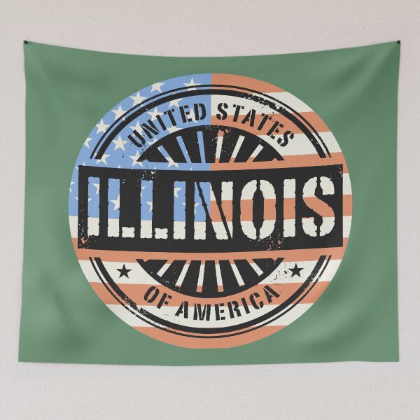 Item preview, Illinois, USA flag designed and sold by studio838.