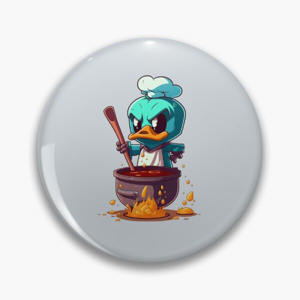 Item preview, Cute Angry Duck Dressed in an Apron Cooking a Pot - Cartoon Animals designed and sold by quick-drops.