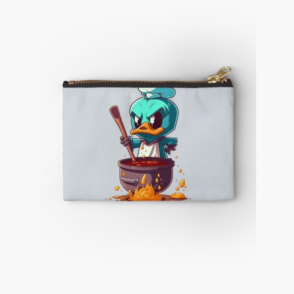 Item preview, Cute Angry Duck Dressed in an Apron Cooking a Pot - Cartoon Animals designed and sold by quick-drops.
