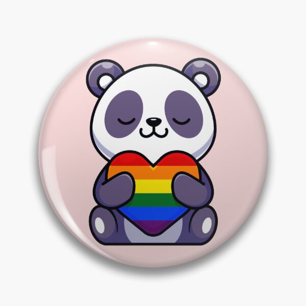 Item preview, Cute Panda with Rainbow Pride Flag Heart designed and sold by everything4eva.