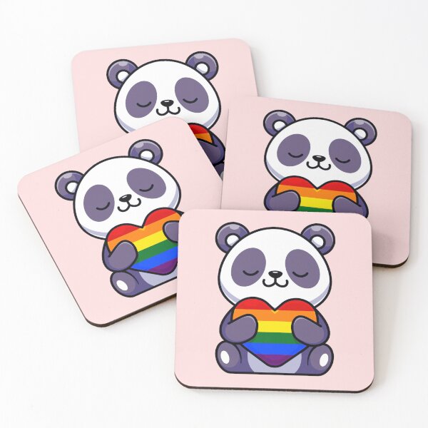 Item preview, Cute Panda with Rainbow Pride Flag Heart designed and sold by everything4eva.
