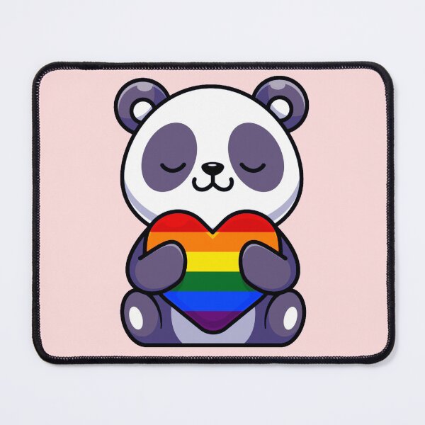 Item preview, Cute Panda with Rainbow Pride Flag Heart designed and sold by everything4eva.