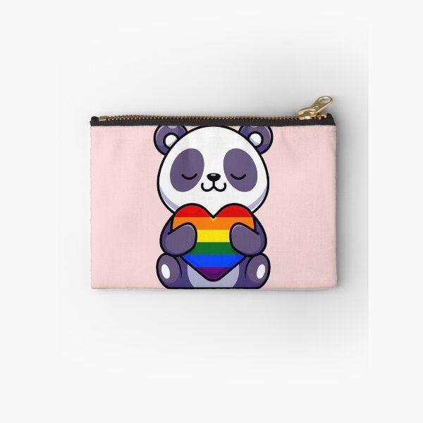 Item preview, Cute Panda with Rainbow Pride Flag Heart designed and sold by everything4eva.