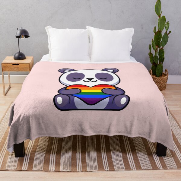 Item preview, Cute Panda with Rainbow Pride Flag Heart designed and sold by everything4eva.