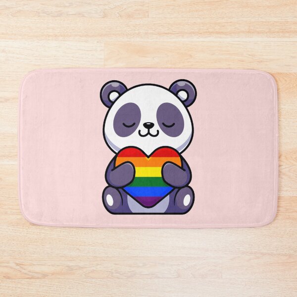 Item preview, Cute Panda with Rainbow Pride Flag Heart designed and sold by everything4eva.