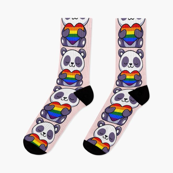 Item preview, Cute Panda with Rainbow Pride Flag Heart designed and sold by everything4eva.