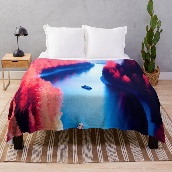 Item preview, Red Forest River Landscape Print designed and sold by supeart.