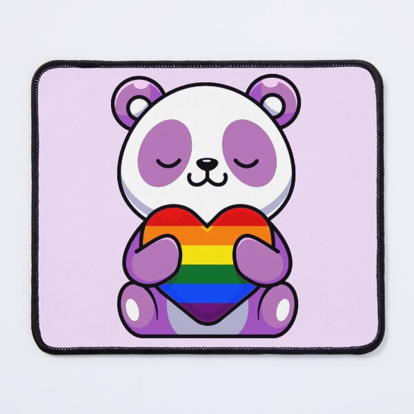 Item preview, Purple Panda with Rainbow Pride Flag Heart designed and sold by everything4eva.