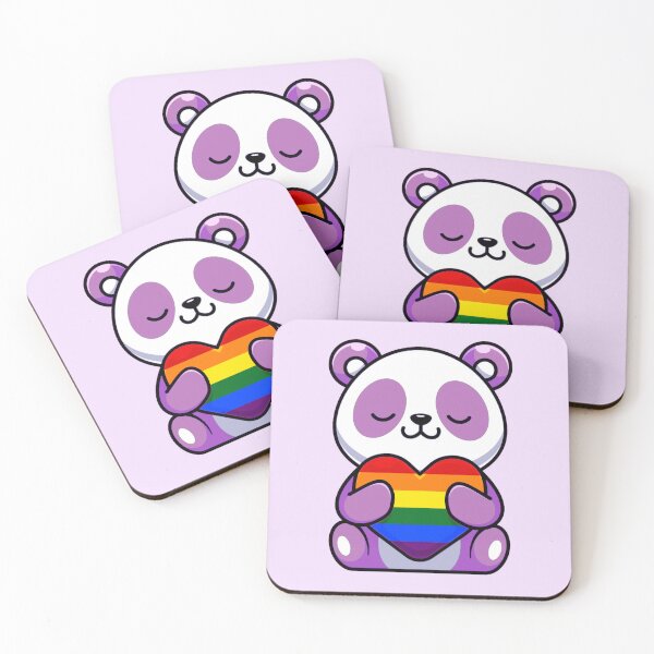 Item preview, Purple Panda with Rainbow Pride Flag Heart designed and sold by everything4eva.