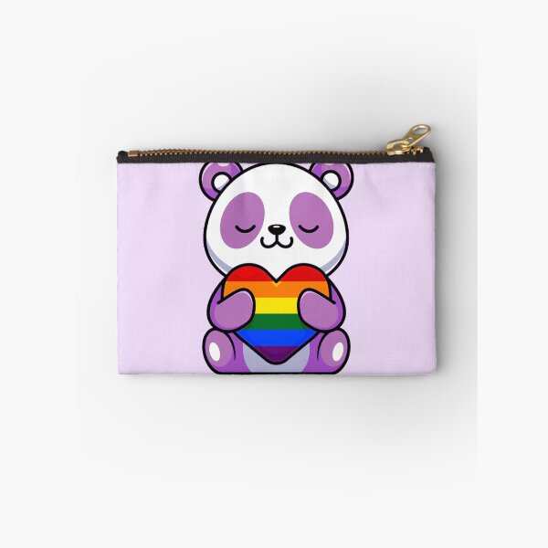 Item preview, Purple Panda with Rainbow Pride Flag Heart designed and sold by everything4eva.