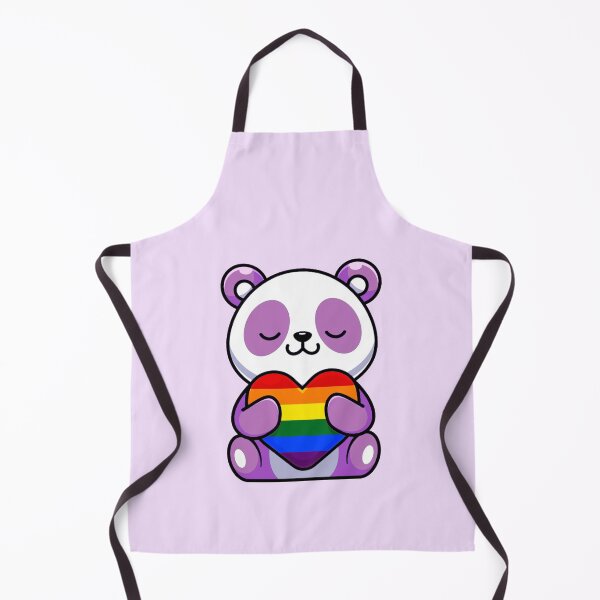 Item preview, Purple Panda with Rainbow Pride Flag Heart designed and sold by everything4eva.