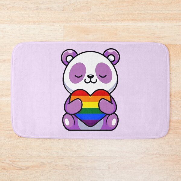 Item preview, Purple Panda with Rainbow Pride Flag Heart designed and sold by everything4eva.
