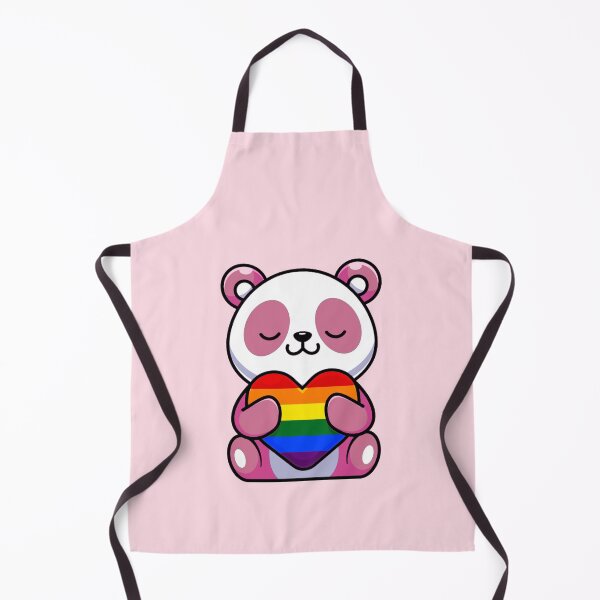 Item preview, Pink Panda with Rainbow Pride Flag Heart designed and sold by everything4eva.