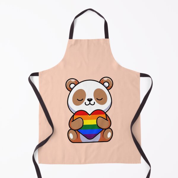 Item preview, Orange Panda with Rainbow Pride Flag Heart designed and sold by everything4eva.