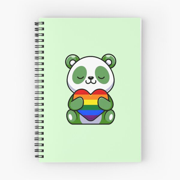 Item preview, Green Panda with Rainbow Pride Flag Heart designed and sold by everything4eva.