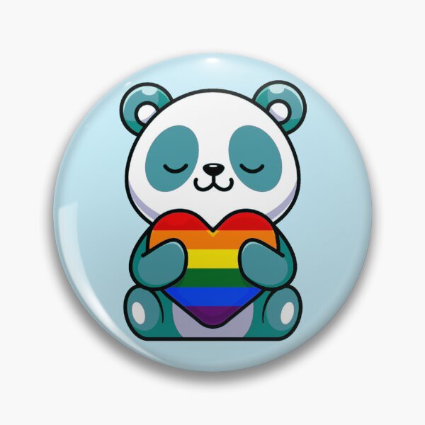 Item preview, Blue Panda with Rainbow Pride Flag Heart designed and sold by everything4eva.