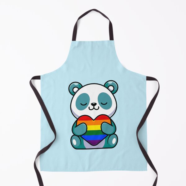 Item preview, Blue Panda with Rainbow Pride Flag Heart designed and sold by everything4eva.