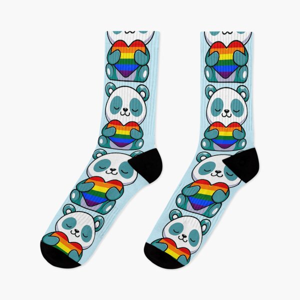 Item preview, Blue Panda with Rainbow Pride Flag Heart designed and sold by everything4eva.