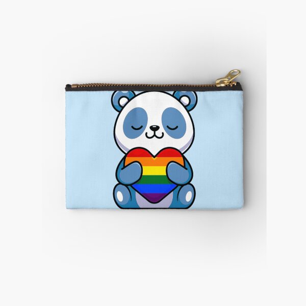 Item preview, Blue Panda with Rainbow Pride Flag Heart designed and sold by everything4eva.