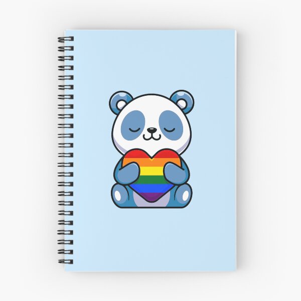 Item preview, Blue Panda with Rainbow Pride Flag Heart designed and sold by everything4eva.