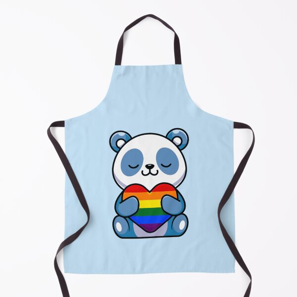 Item preview, Blue Panda with Rainbow Pride Flag Heart designed and sold by everything4eva.