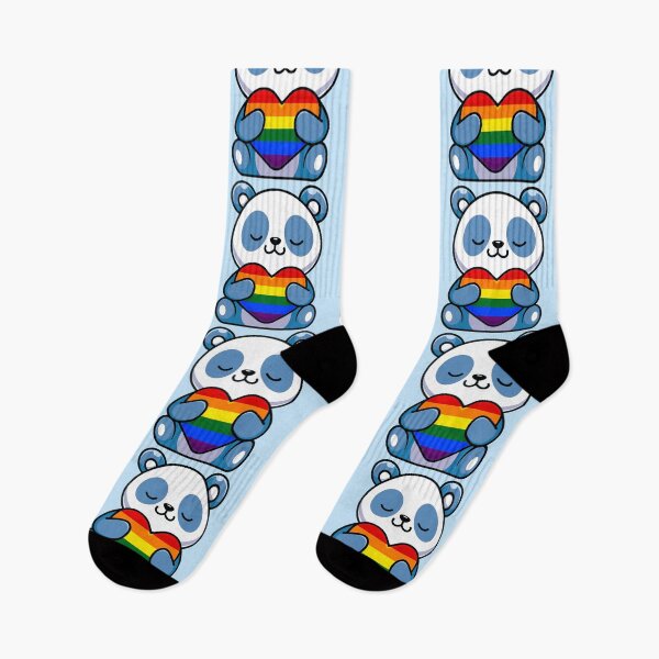 Item preview, Blue Panda with Rainbow Pride Flag Heart designed and sold by everything4eva.