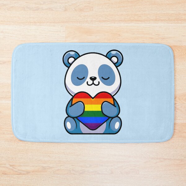 Item preview, Blue Panda with Rainbow Pride Flag Heart designed and sold by everything4eva.
